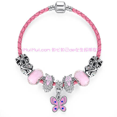 Europe-Silver-Butterfly-Pendant-Charm-Bead-font-b-Bracelet-b-font-for-Women-font-b